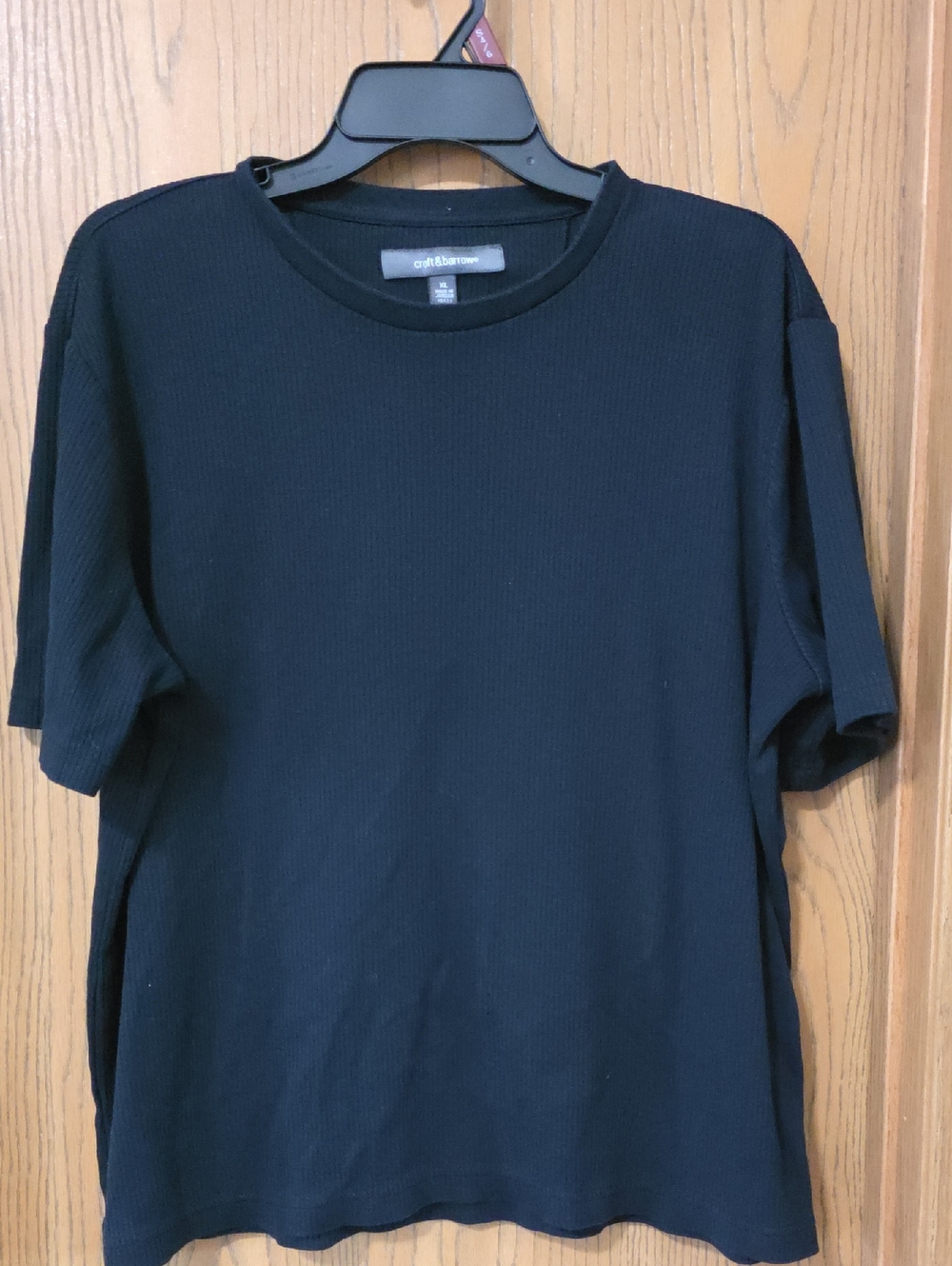 croft & barrow Men's Black Short-Sleeve Ribbed Crewneck Tee